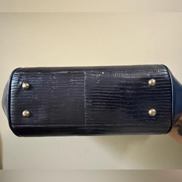 Vintage, 50’s, 60s, black, lizard skin bag, rockabilly, handbag. - Picture 3 of 11